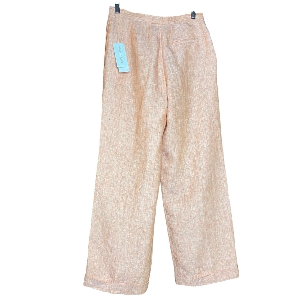 Austin Reed vintage linen lined high waist, pleated wide leg cuffed trouser SZ-4 - Picture 2 of 10